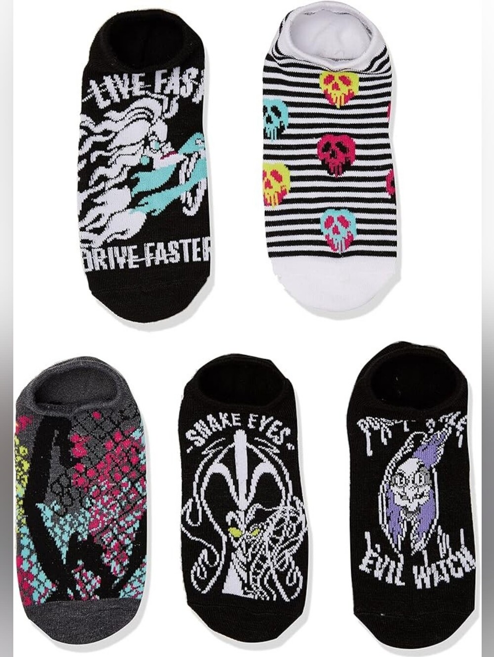 Disney Villains  5-Pack No-show Socks